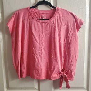 NWOT Banana Republic Coral Pink Malibu Tee Size XXL with Tie Hem